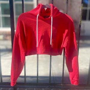 Forever 21 Red Cropped Hoodie Womens Small